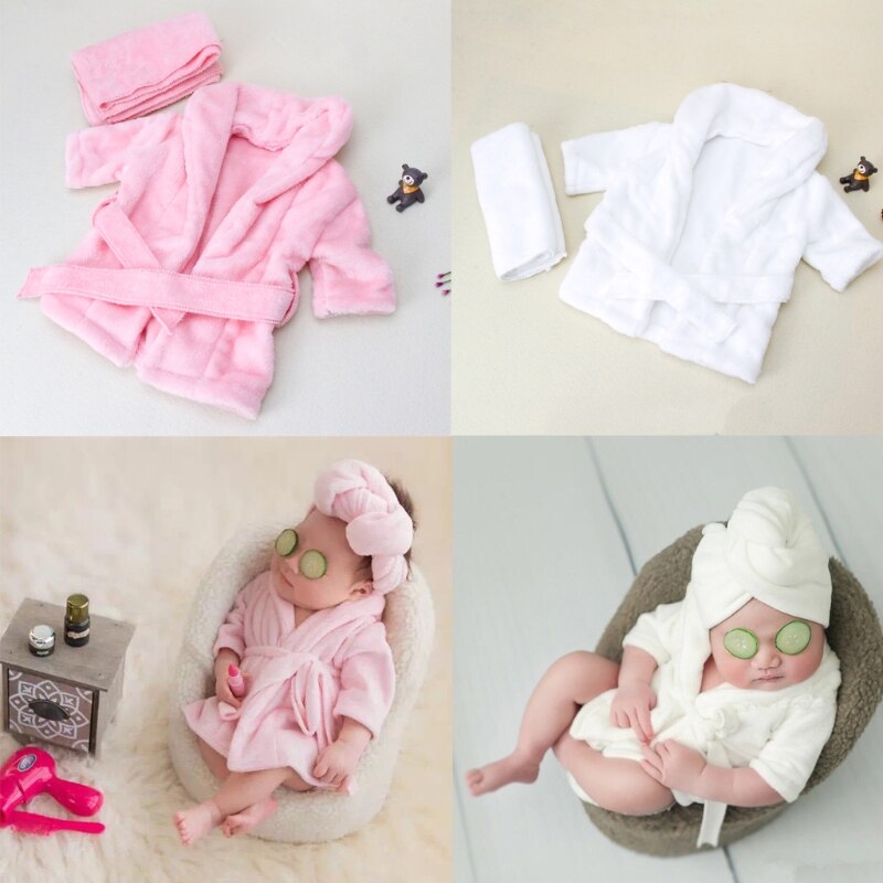 Badjassen Wrap Pasgeboren Fotografie Props Baby Fotoshoot Accessoires Baby Nachtkleding Voor 0-6 Maanden