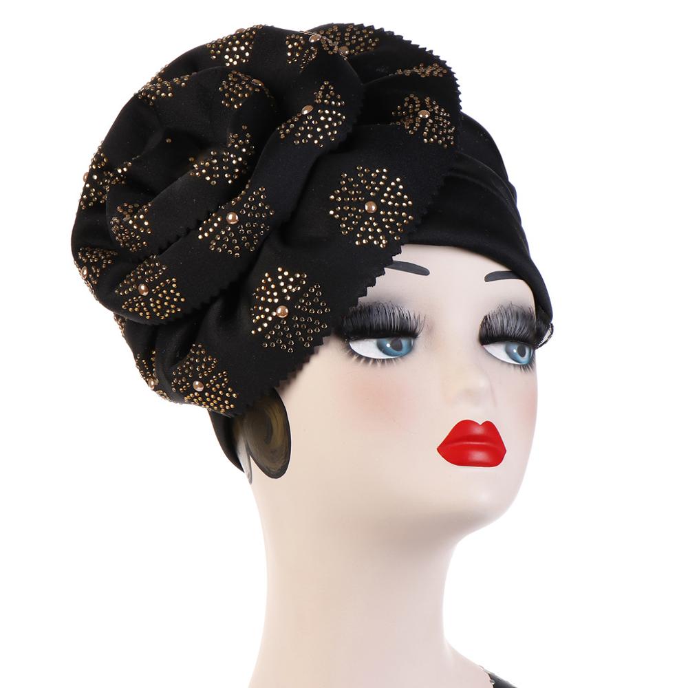 Turban pentru femei, hijab interior, flori de culoare uni, tochie musulmană, hijab, șepci sub eșarfă, turbane arabe pentru doamne: 1
