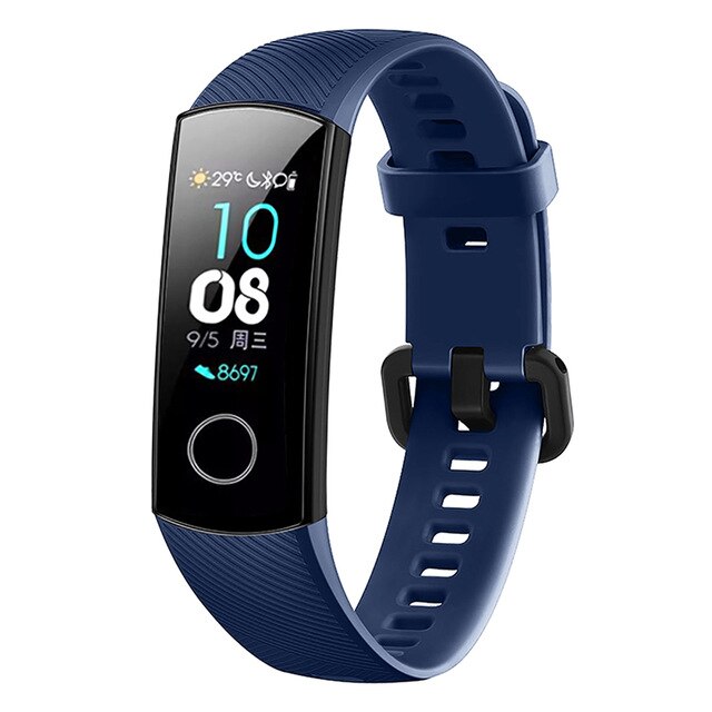 Silicone Wriststrap For Huawei Honor Band 4 5 Smart Accessories Wristband Strap For Honor Band 5(CRS-B19S) Replaceable Bracelet: navy blue / For Honor Band 4