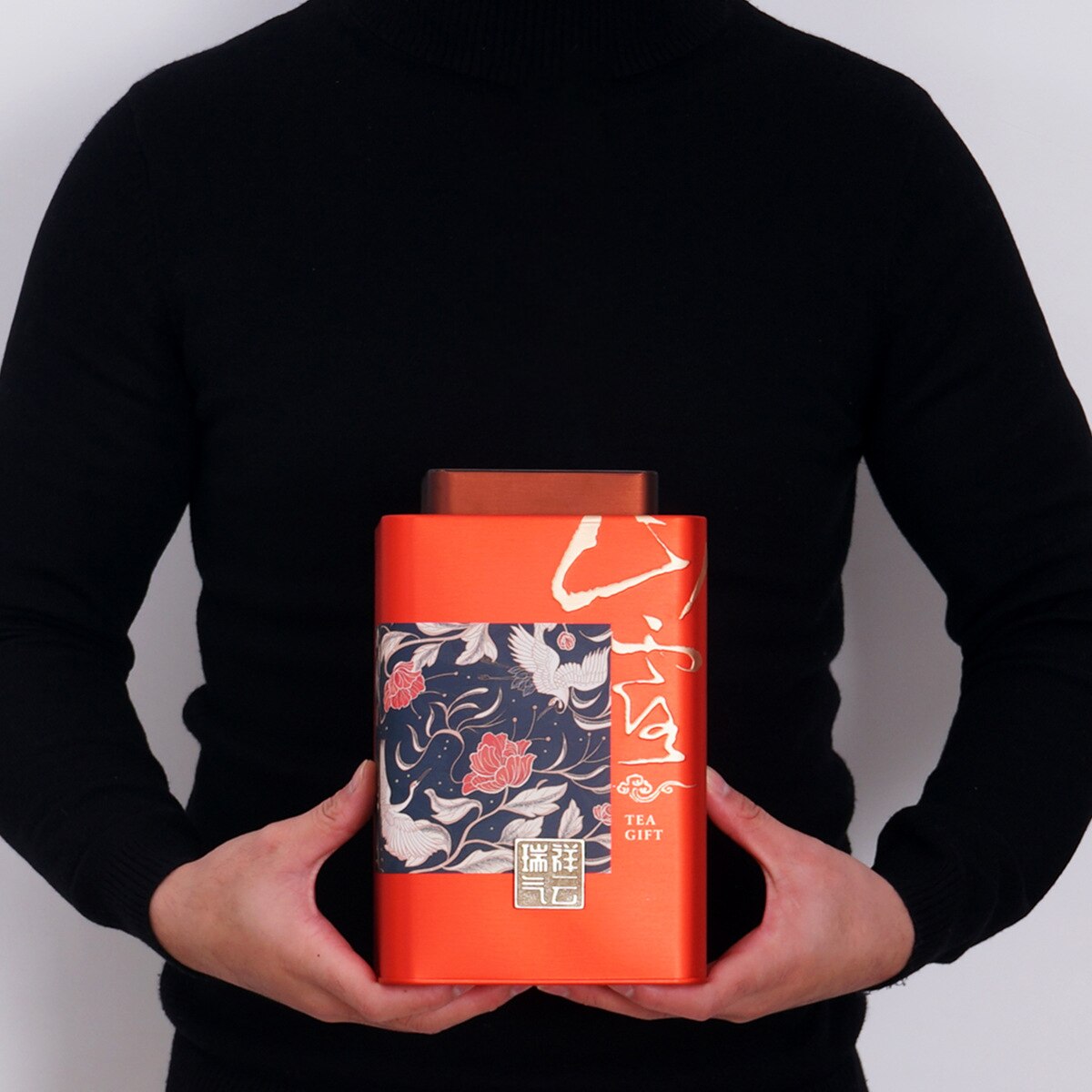 500g Square Tin Tea Packaging Metal Tin Box Universal Sealed Tea Coffee Sugar Spice Storage Jars