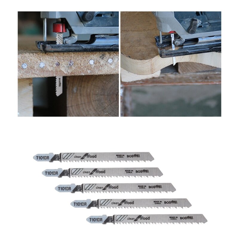 5 Pcs T101BR Hcs 100 Mm Decoupeerzaagbladen Schoon Voor Hout Gelamineerd Board Snijden