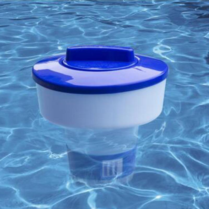 5 tommer deluxe stor blå og hvid flydende swimmingpool spa klordispenser med en justerbar klorudløbsventil