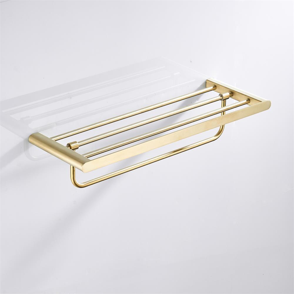 Brushed Gold Towel Rack,Towel Bar, SUS304 stainless steel Hardware set,Robe Hook,Toilet Brush Gold Brushed Bathroom Accessories