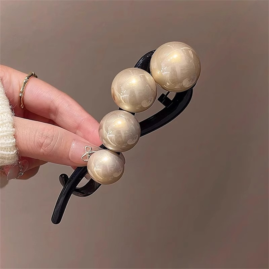 Pinzas para el cabello con perlas elegantes para mujer, pasadores de horquilla, adorno para el cabello dulce, diadema, coleta, accesorios para el cabello de: Gris