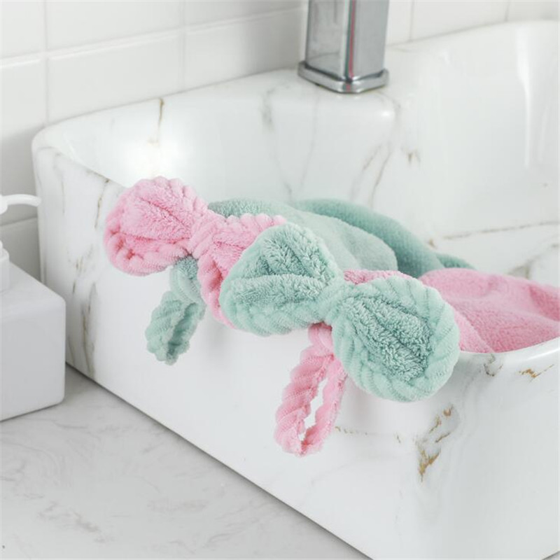 Bogen Hand Handtuch Mikrofaser Stoff Schnell-Trocken Wasser Absorption Trockenen Hängen Waschen Hand Handtuch freundlicher Tägliche Verwendung Küche Wc handtücher