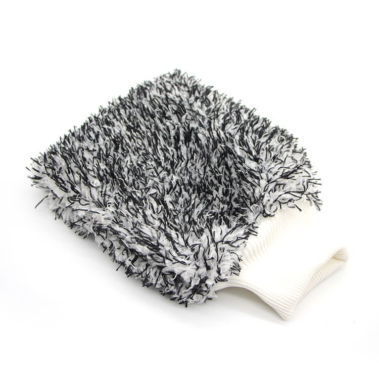 Guantes de lavado de coches de microfibra, guante de absorción suave, Ultra suave, fácil de secar, paño de lavado con detalle automático, limpieza de coche de alta densidad: Negro