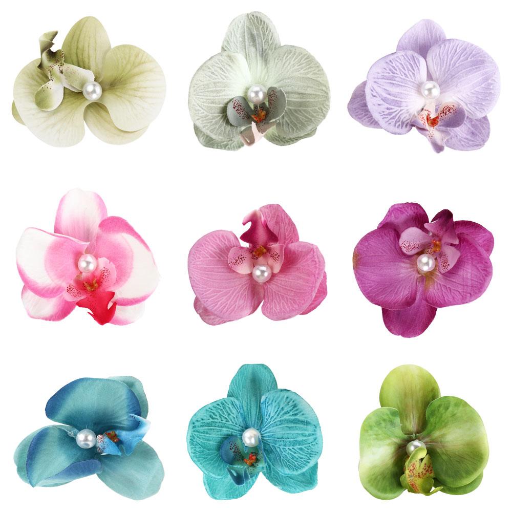 Pince à cheveux fleur rose, coiffure orchidée, épingle à cheveux, ornement, barrettes latérales, bohème, patients, accessoires pour cheveux