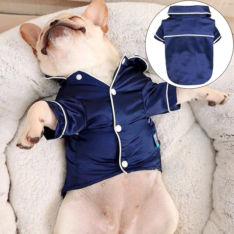 Zachte Zijde Franse Bulldog Pyjama Zomer Hond Pyjama Voor Kleine Honden Shih Tzu Puppy Cat Kleding Huisdieren Kleding Pijama para Perro