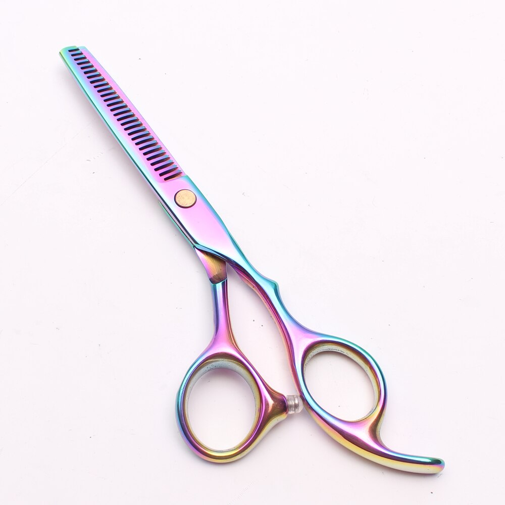 5.5 "16 cm gravure Logo multi-couleur coupe ciseaux amincissant ciseaux coiffure ciseaux cheveux ciseaux Kit C1005