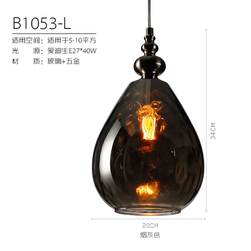 Nordic american edison pære loft industrielt glas sten punkt loftlampe vintage vedhæng lys cafe bar spisestue lys