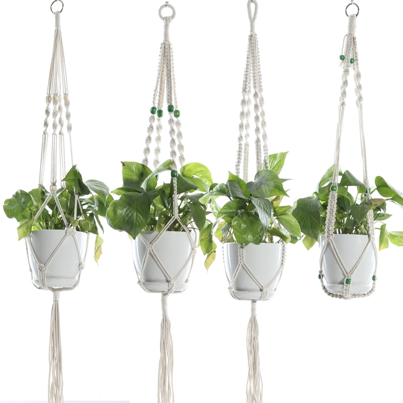 Macrame Plant Hanger Hanging Planter Wall Art Boho Home Decor 41 Inches Decorative Flower Pot Holder Boho Bohemian Home
