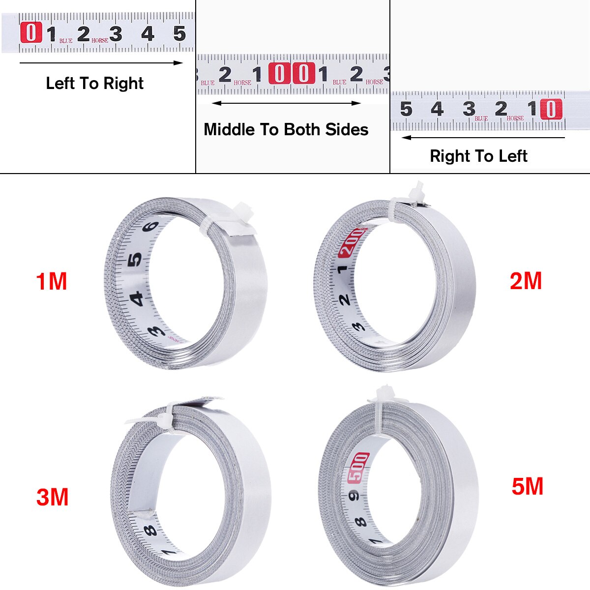 1-5M Miter Track Tape Measure Self Adhesive Metric Steel Ruler Miter Saw Scale For T-track Router Table Saw Band Saw Woodworking