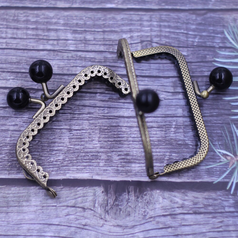 Resina redonda cabeça arco do laço de lótus retângulo quadro beijo fecho bloqueio alça metal bolsa bolsa carteira diy acessórios 6 estilos