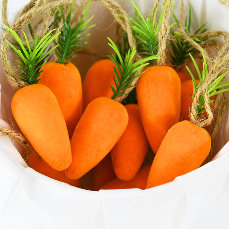 Colgante de zanahoria de simulación, adorno de zanahoria vegetal de espuma, familiar, Baby Shower, Carnaval, decoración de pared, 10 piezas