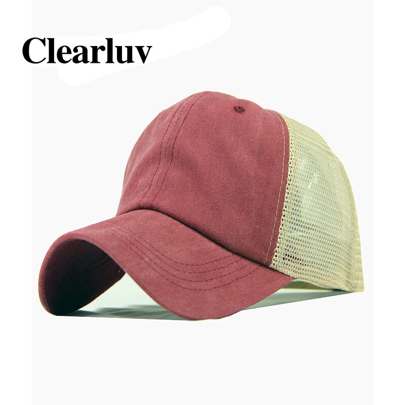 Unisex mode baseball kasket mænd kvinder snapback hat hip-hop justerbar ensfarvet kasket udendørs klatring baseball kasket trucker cap: Rødvin