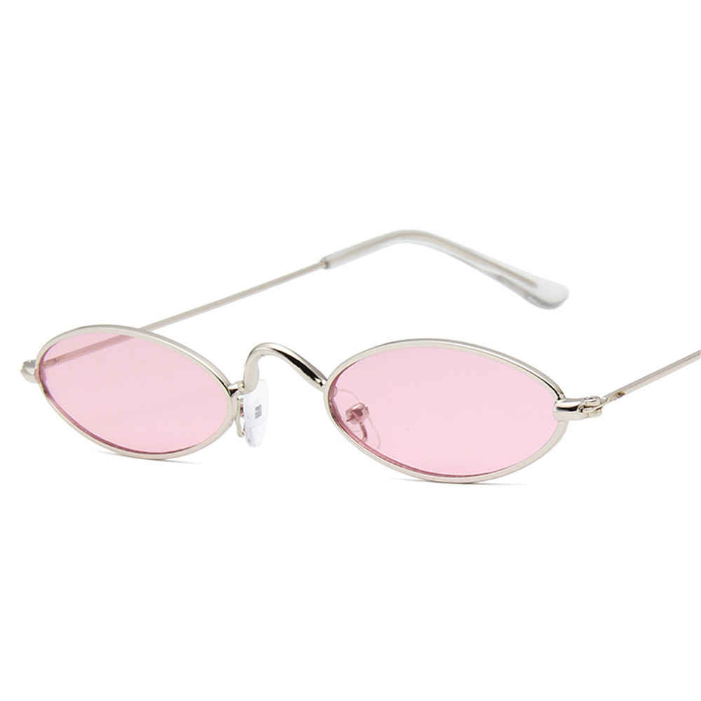 Unisex Mannen Dames Oval Zonnebril Shades Mannelijke Vrouwen Retro Zonnebril Uv Driving Travelling Zonnebril: Gold Pink