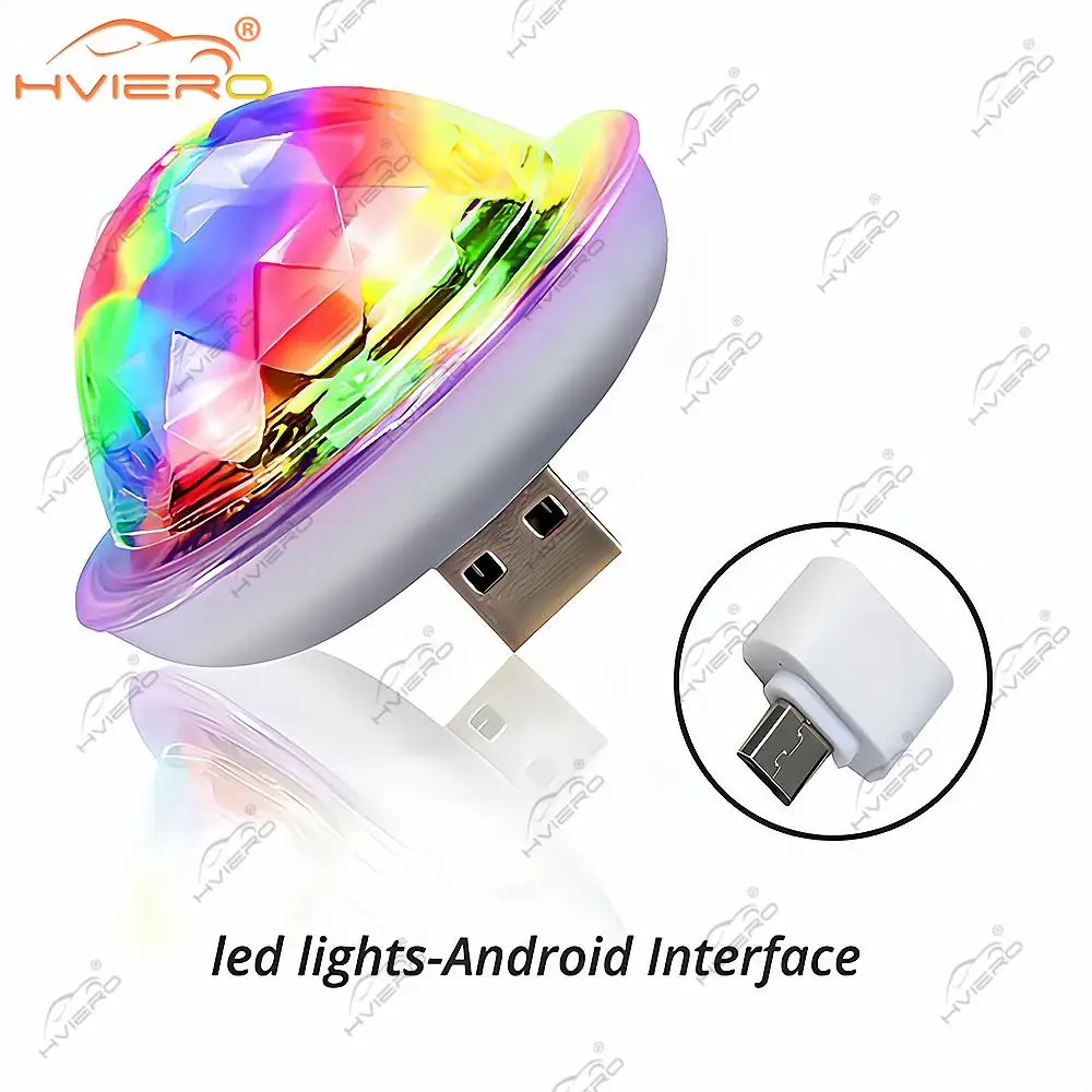 1 stk. usb dj-lykt led-bar nattlys led rgb-diskotekprojektor velkomstmikrokrystallkulelyd festatmosfærelampe: Rgb