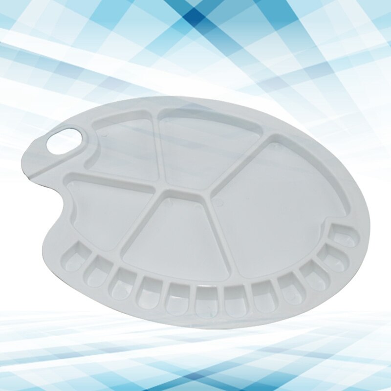 Plastic Painting Oil Paint Palette Watercolor Drawing 17 Wells Tray Art Oval Color Mixing Tool