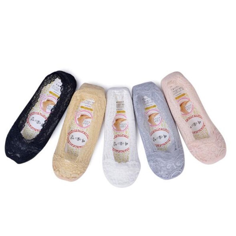 Silikon flachen Frauen Spitze Slipper Socken unsichtbar Nahtlose Mädchen niedrig schneiden Stiefel baumwolle Dicke Socken Hausschuhe Anti- Unterhose