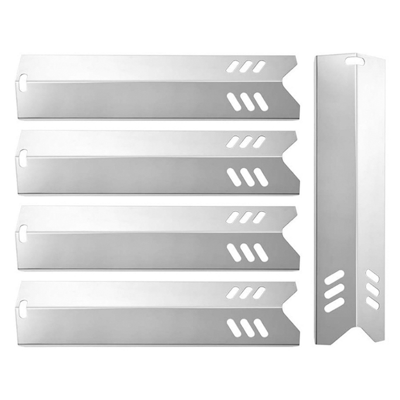 4 Stück Gasgrillplatten-Edelstahl-Flammenbändiger, beheizte Schild-Wärmeplatten-setzt