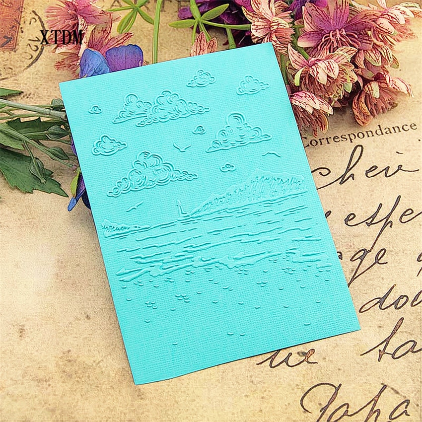 Plast bjerg skov skabelon håndværk kortfremstilling papir kort album bryllupsdekoration scrapbooking prægning mapper