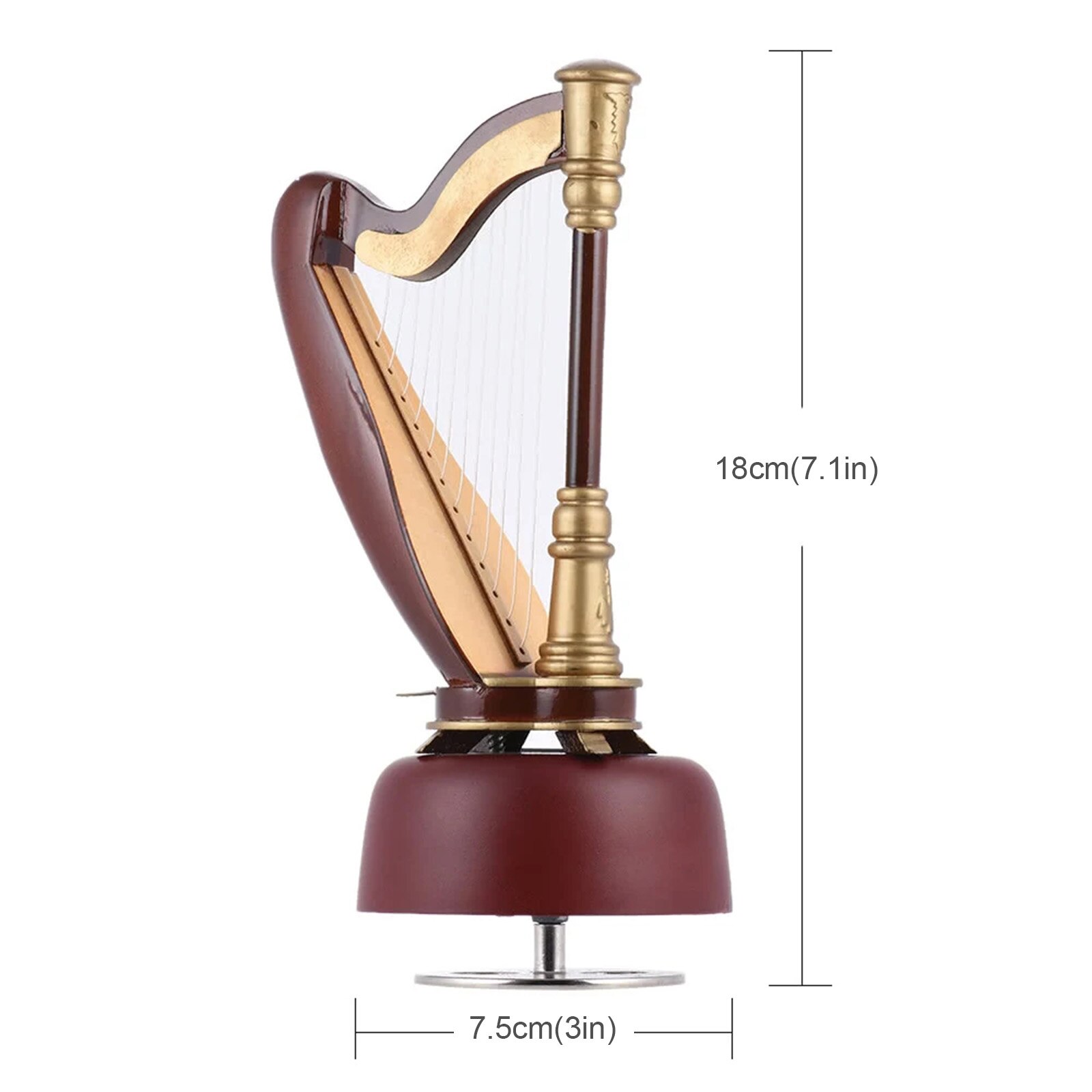 Drewniana mini harfa replika i pudełko mini harfa Model mini instrument muzyczny wystrój domu instrument muzyczny Model