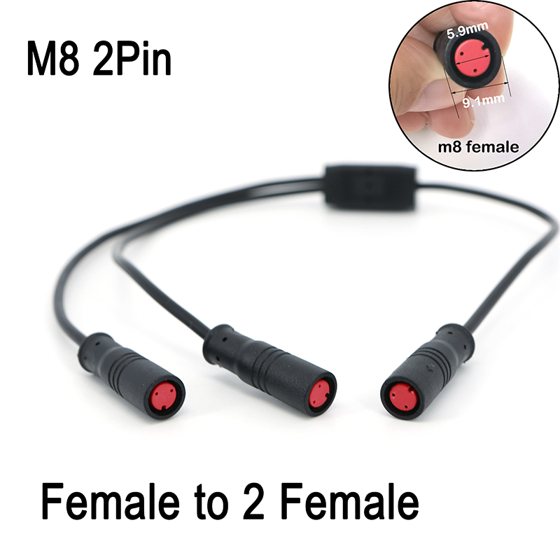 Répartiteur en Y m8 étanche à 2 broches, 1 mâle femelle à femelle mâle, connecteur de répartiteur de câble Julet 9mm, capteur de Signal, moteur de vélo électrique: Lavande