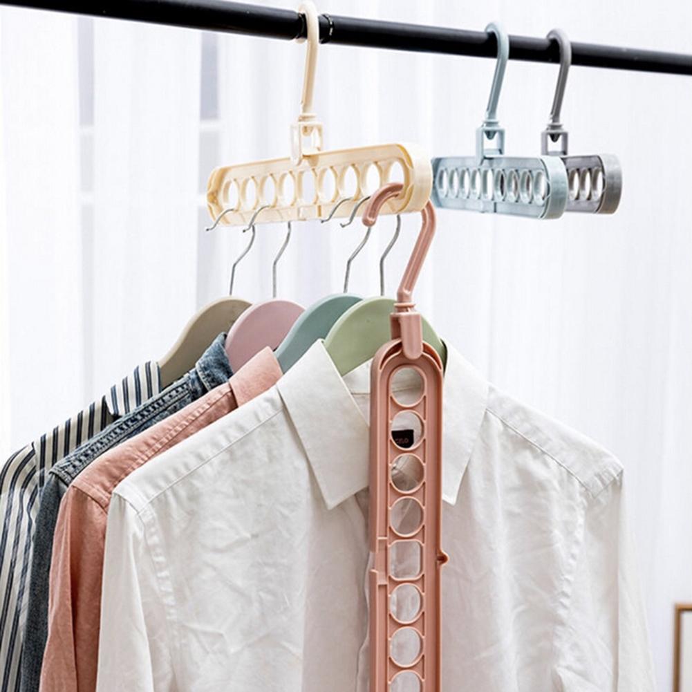 Multifunctional Rotating Clothes Pants Hanger Drying Rack Hook Anti-slip 9-hole Coat Smart Clothes Rack Home Accessories