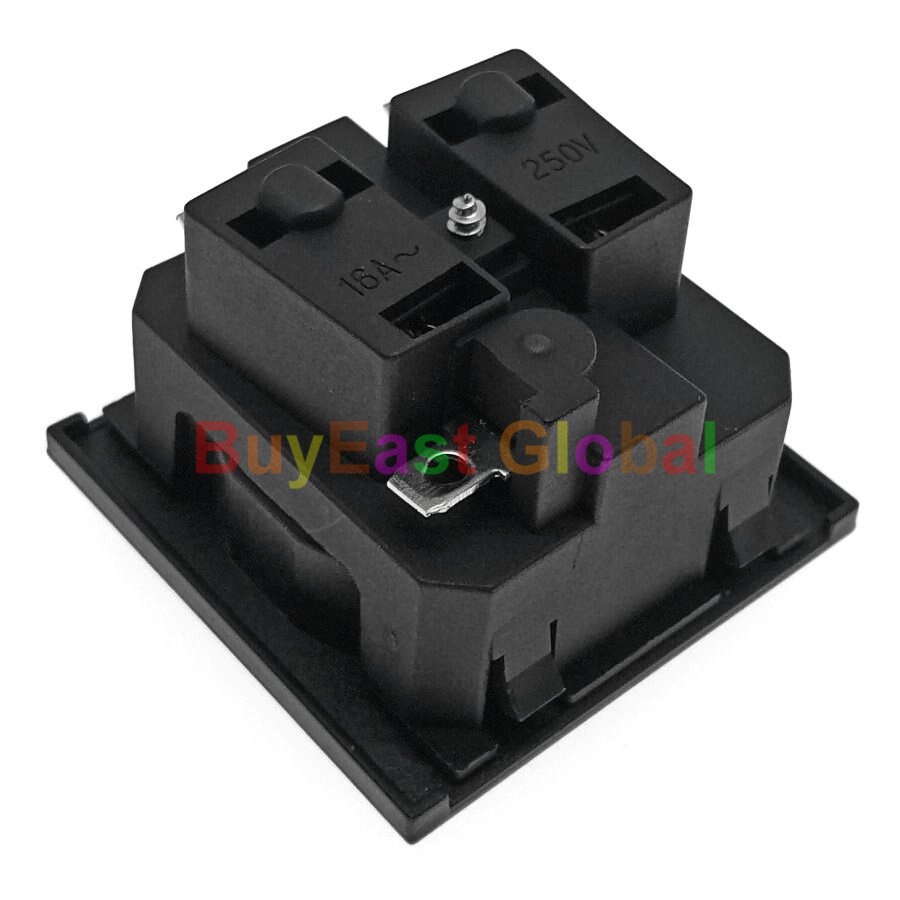 EU Schuko German (Type F) Panel Mount Power Socket Receptacle AC100~250V 16A