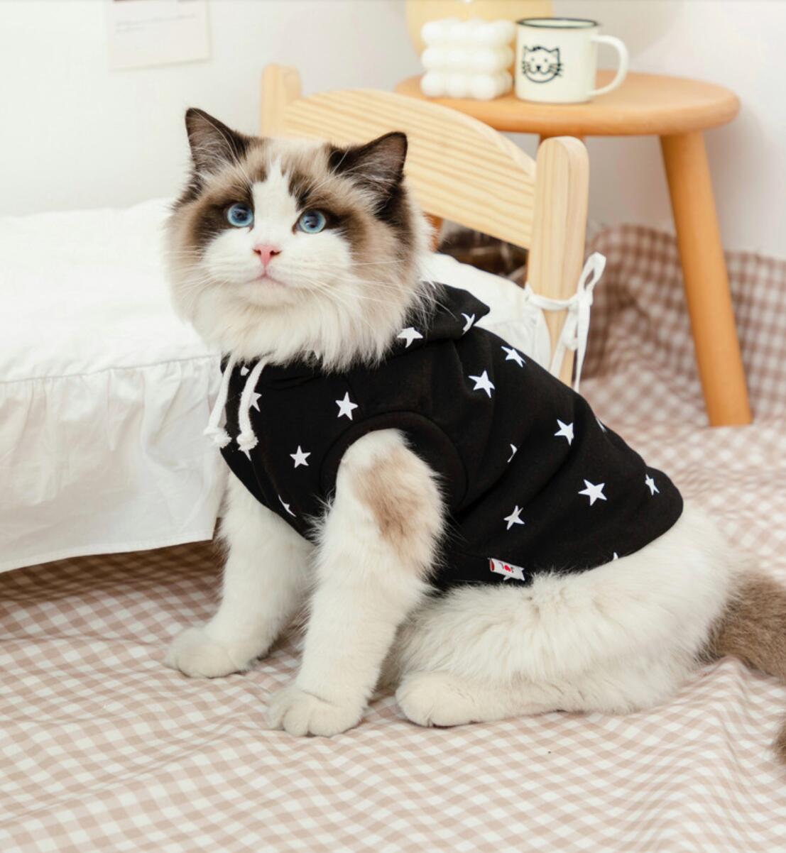 Ropa de algodón para gato, camisa de chaleco para perros pequeños y medianos