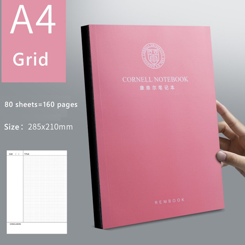 Cornell Notebooks Horizontal Line Grid Page A4 Thickened Large Super Thick Book Diary Planner Mind Map Stationery For Study Work: 09