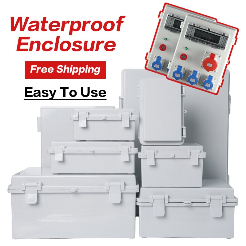 ABS Waterproof Plastic Enclosure With Hasp Electrical Distribution Box Electrical Junction Box Outdoor Sealed Switch Power Case