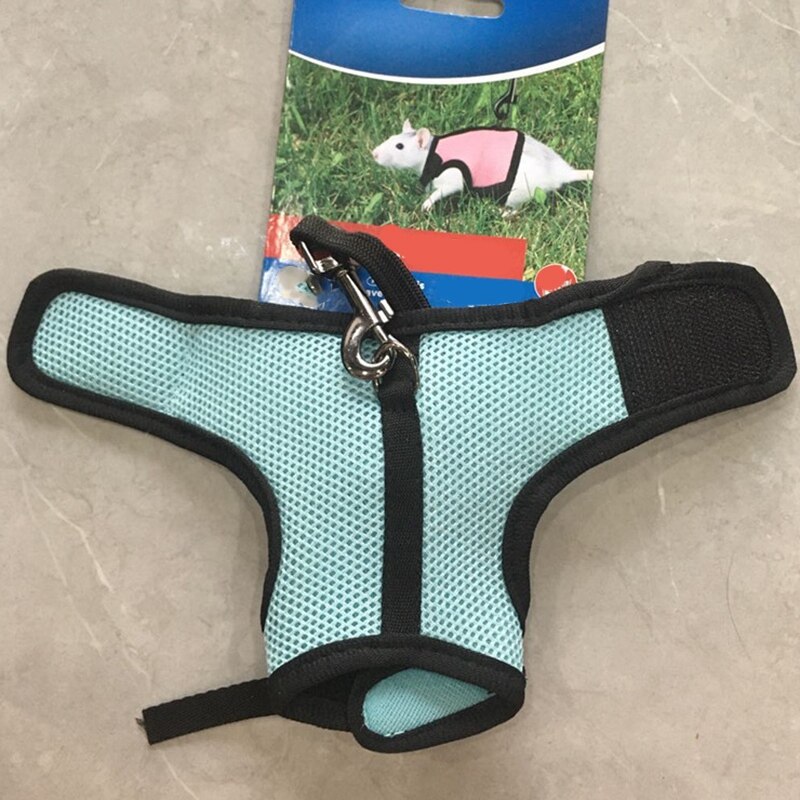 Blauw verstelbaar zacht harnas met elastische lijn voor konijnen kleine huisdieren kleding lijn vest type borst rug