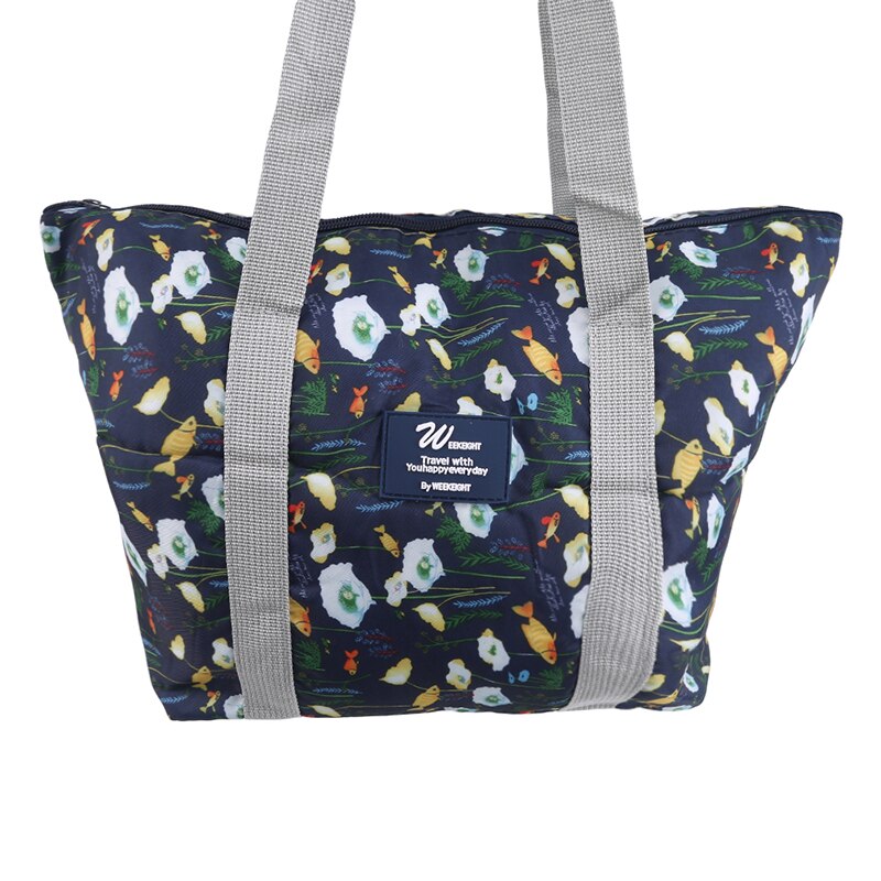 Draagbare Picknick Tassen Print Grote Capaciteit Lunch Tas Waterdicht Voor Voedsel Thermische Doos Vouwen Bento Bag