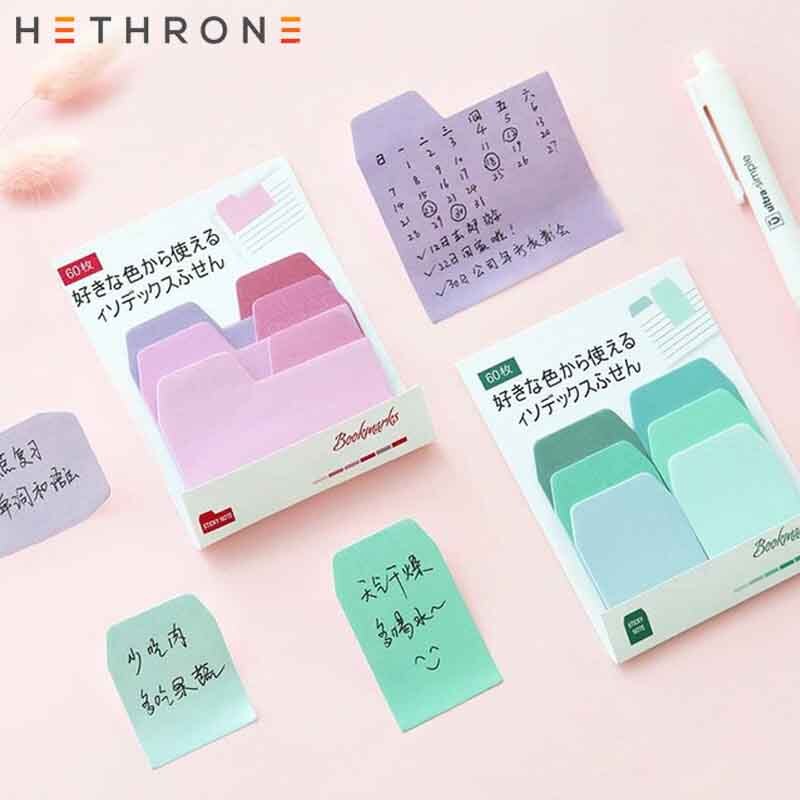 Hethrone Gradient Ramp Kleurrijke Index Leuke Sticky Notes Briefpapier Kawaii Sticky Notes Planner Papeleria Sticker Memo Notepad