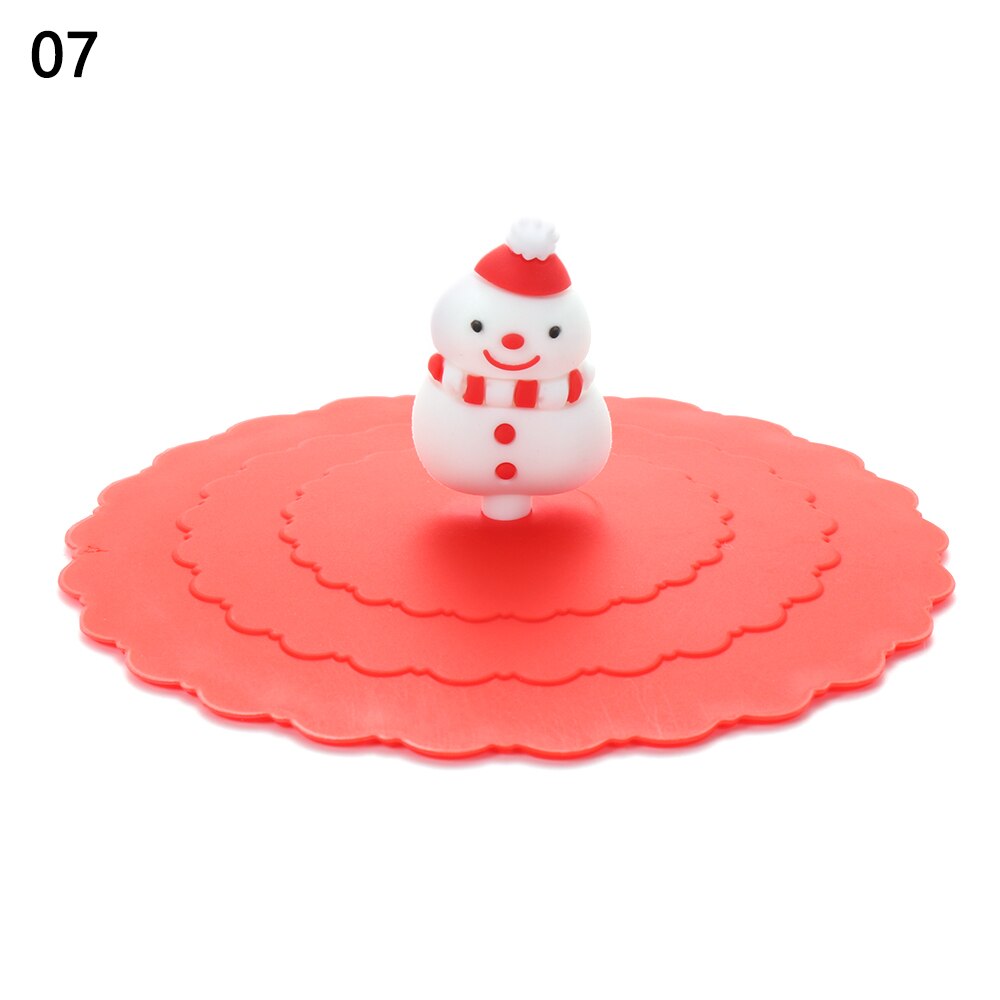 10cm Cartoon Cute Silicone Cup Cover Heat-resistant Leak Proof Sealed Lids Cap Dustproof Cup Cover Tea Coffee Lid Home Supplie: 7