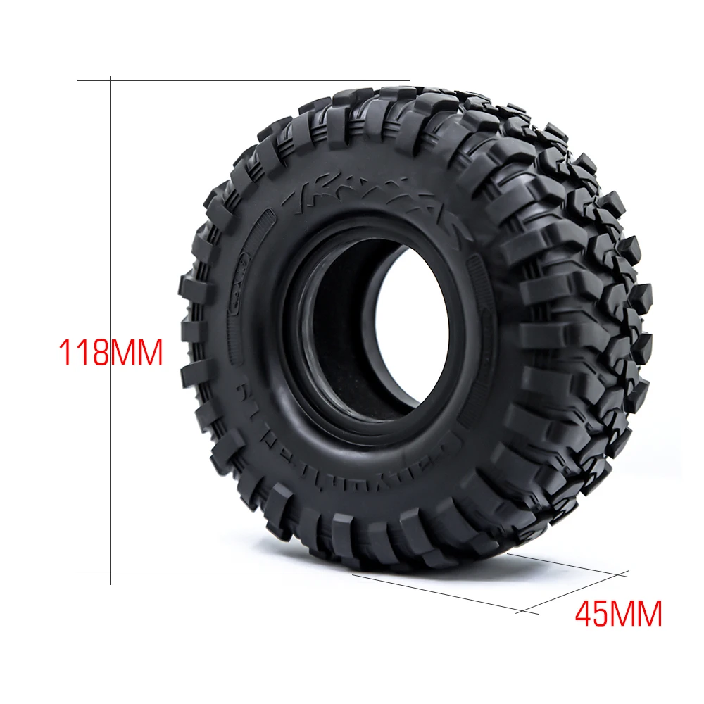 RC 120MM 1.9" Rubber Rocks Tires for 1:10 RC Rock Crawler Axial SCX10 Canyon Trail 105Rims TRX4 TRX6 #8174
