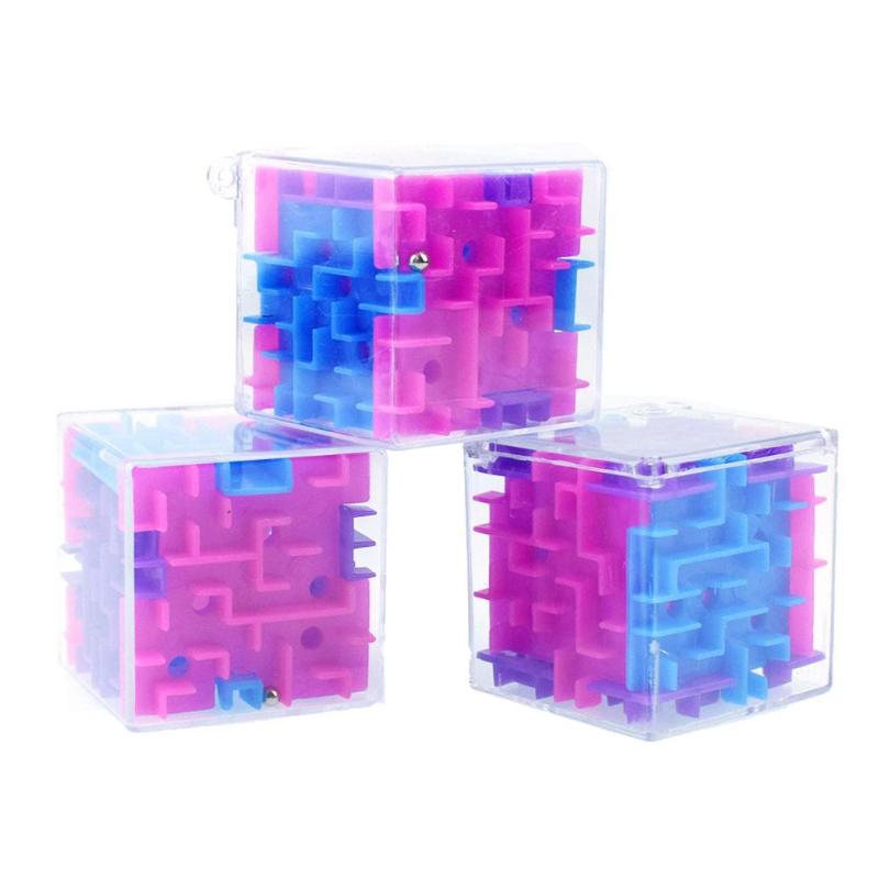 1PC 3D-Magie Würfel Puzzle Labyrinth Spielzeug freundlicher freundlicher Pädagogisches Dekompression Kapsel Harmlos Spielzeug Weihnachten Zufalls Farbe