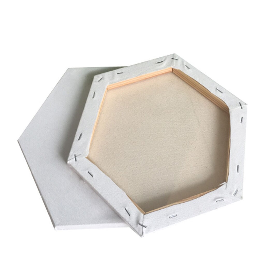 DIY Cotton Oil Painting Canvas Wood Frame Mini Stretched Blank Handmade DIY Paint Canvas Hexagon Home Wall Picture Decors