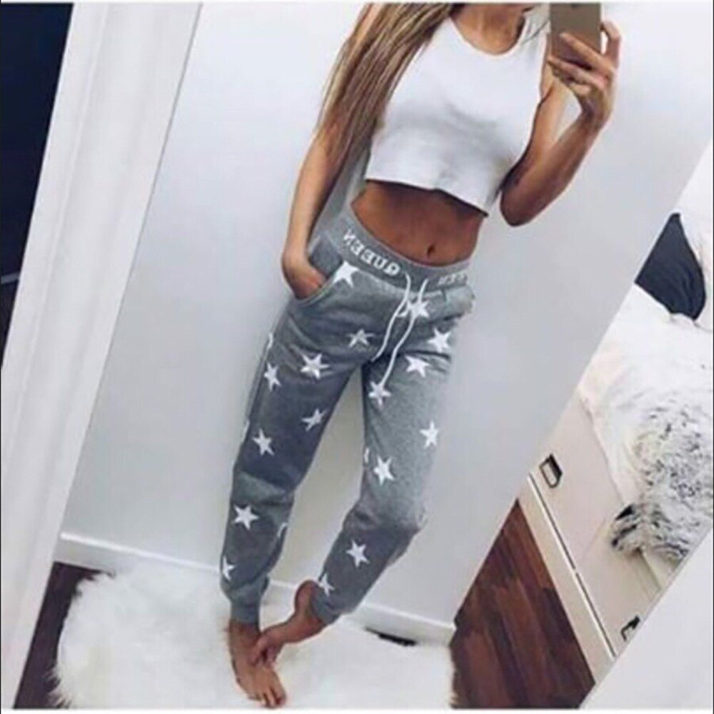 Women\'s Loose Trousers Printed Casual Trousers Ladies Sports Pants