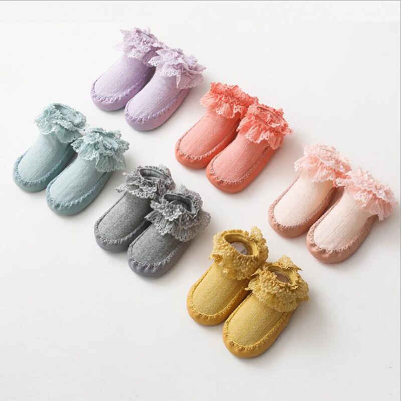Calcetines con suelas de goma para bebé recién nacido, Zapatos para niño y niña, Calcetines antideslizantes de suela blanda para primavera y verano,