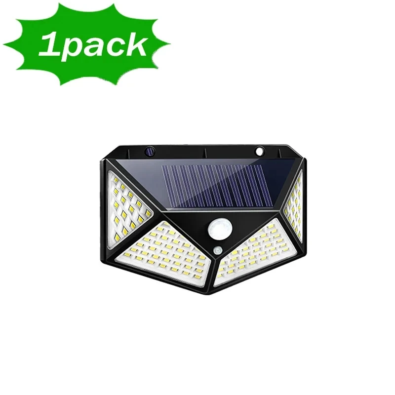 1/2/4PCS Zonne-verlichting Outdoor Wandlamp PIR Bewegingssensor 100LED Zonne-energie Zonlicht straat Licht voor Tuin Binnenplaats: Blauw
