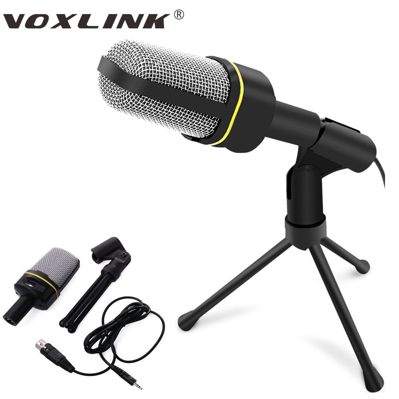 VOXLINK – Microphone de Studio à condensateur, avec support trépied 3.5, SF-920 mm, pour enregistrement sur PC