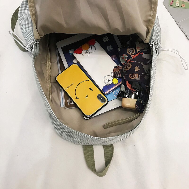 Dcimor Plaid Vrouwen Rugzak Vrouwelijke Borduurwerk Schooltas Voor Tiener Meisjes Rugzak Boekentas Mochilas