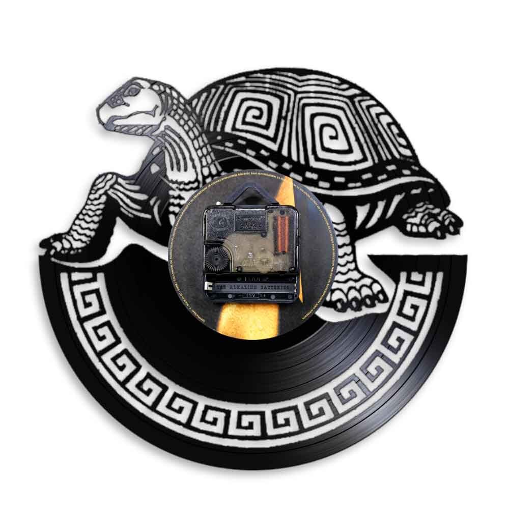 Sea Turtle Vinyl Record Wall Clock Steampunk LED Wall Clock Ornament Gear Cogs Decor Wall Watch Time Clock Animal Lover