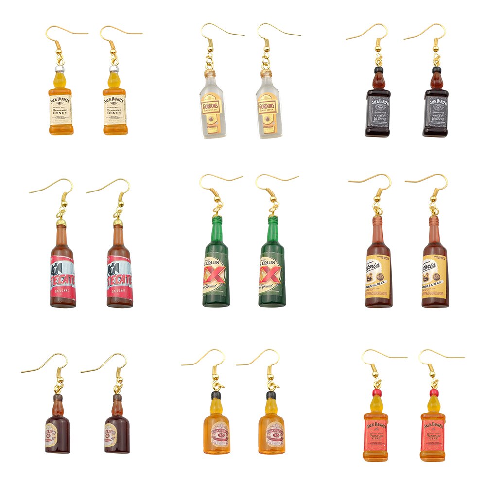 Alcohol Earring Voor Vrouwen Hars Leuke Oorbellen Kinderen Handgemaakte Sieraden Diy