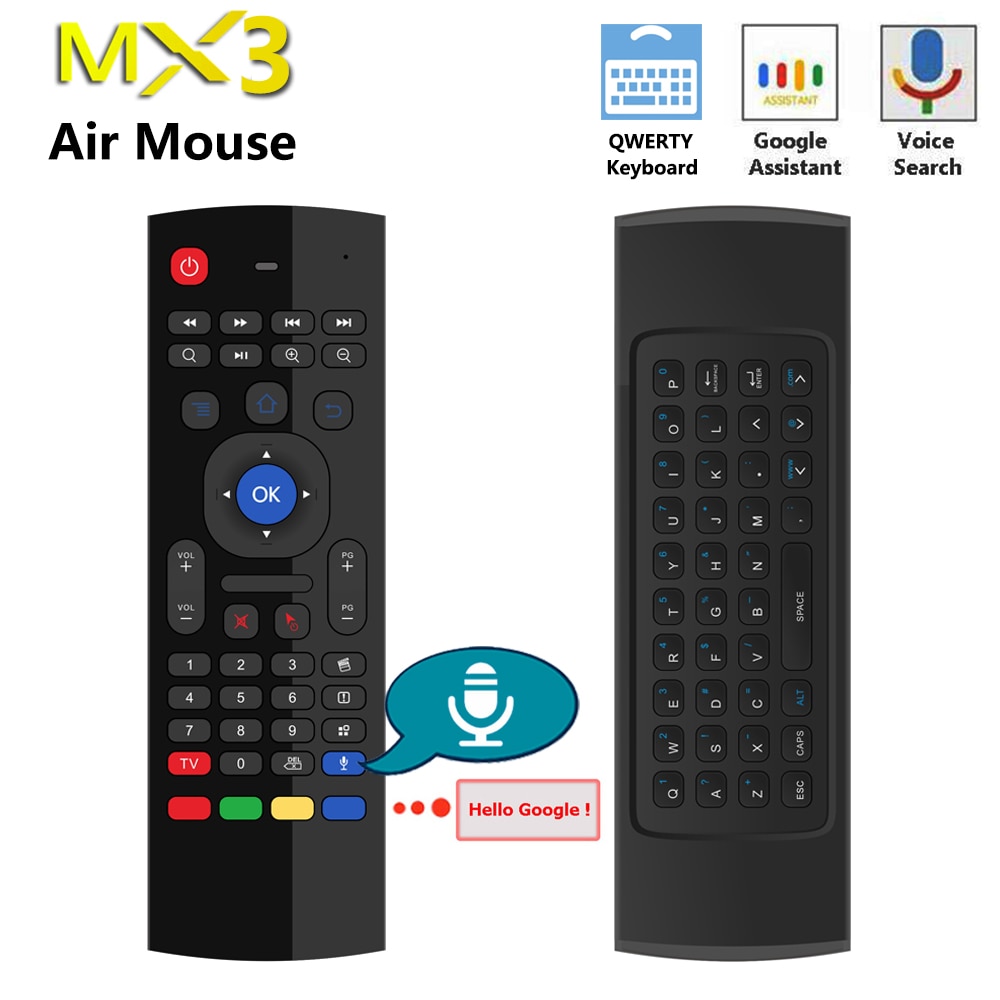 MX3 Voice Control Wireless Air Maus Tastatur 2,4G RF Gyro Sensor Smart Fernbedienung für X96 H96 Android TV box Mini PC vs G10