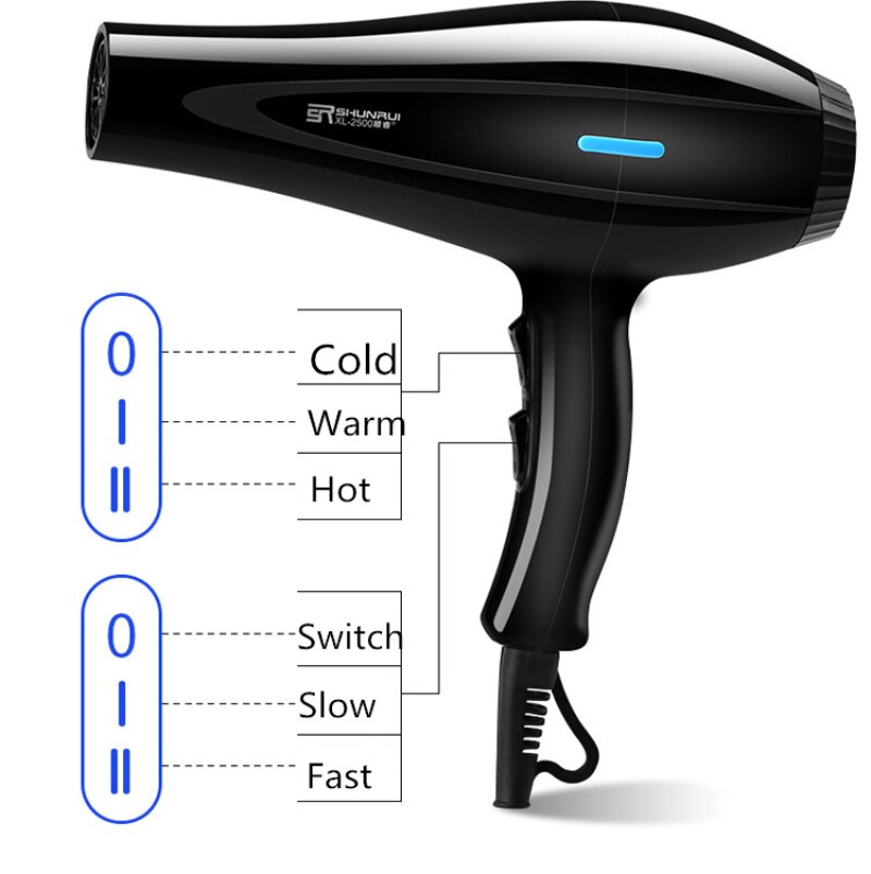 Secador de pelo de 220V con concentrador, difusor para boquillas, peine, cepillo, salón, secador de pelo para el hogar, Herramienta de Peinado, D35