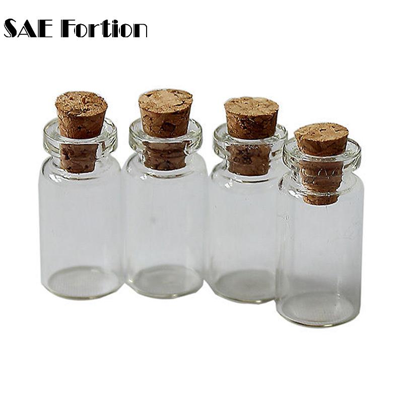 10Pcs Kleine Mason Jar Glazen Pot Tiny Clear Lege Wish Fles Met Kurk Mini Containers Transparante Fles Potten ZH210