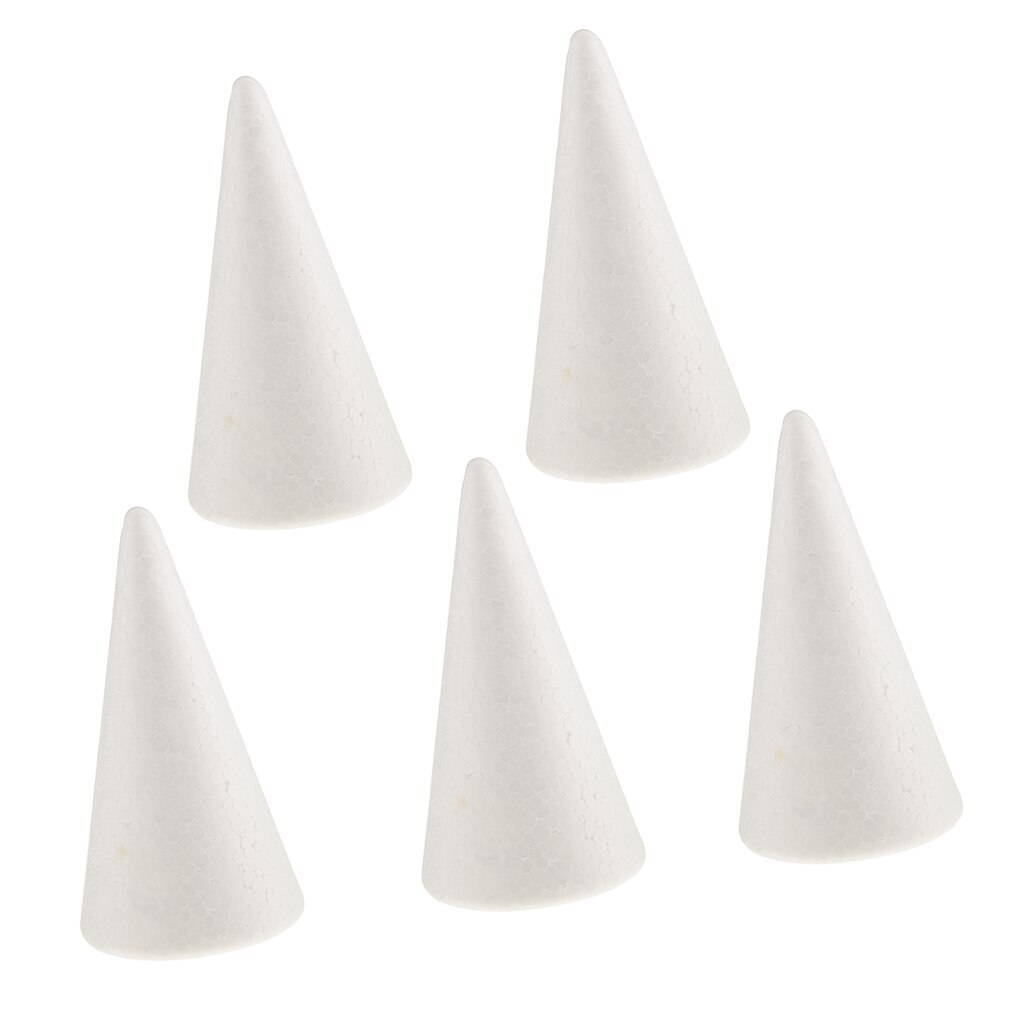 10 Pieces Cone Polystyrene Styrofoam Foam Embellishments DIY Materials 10cm